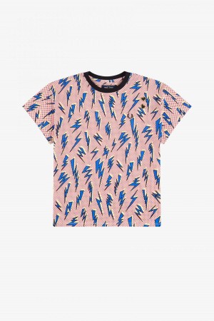 Dámské Tričko Fred Perry Lightning Print Bílé | UCZTG47840