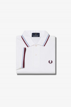 Pánské Fred Perry Shirt Fred Perry M12 Bílé Vínové | MCZFT76997