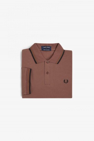 Pánské Fred Perry Shirt Fred Perry M12 Hnědé Tmavě Černé | FCZUI48877