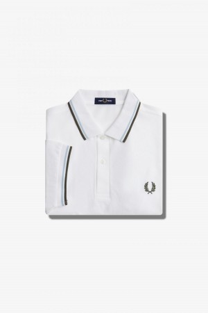 Pánské Fred Perry Shirt Fred Perry M3600 Bílé Světle Zelene | TCZPQ65933