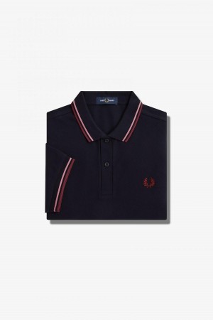 Pánské Fred Perry Shirt Fred Perry M3600 Tmavě Blankyt Růžové Růžové | CZJBT62836