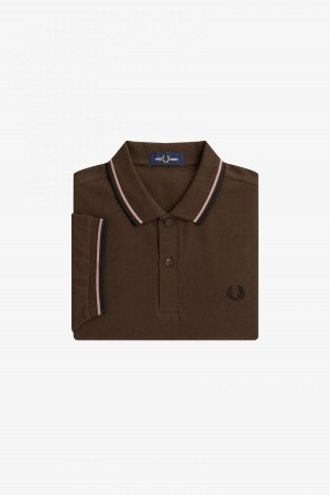 Pánské Fred Perry Shirt Fred Perry M3600 Tmavě Růžové Černé | FCZUI94198