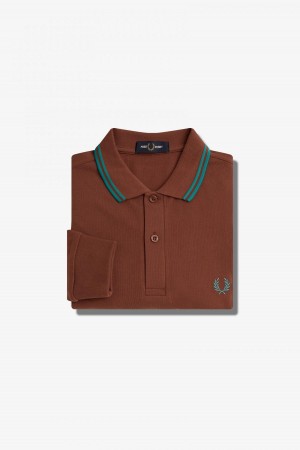 Pánské Fred Perry Shirt Fred Perry M3636 Hnědé Tmavě Mátově Zelená Tmavě Mátově Zelená | CZIIZ52938