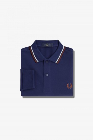 Pánské Fred Perry Shirt Fred Perry M3636 Tmavě Blankyt Hnědé | MCZFT51265