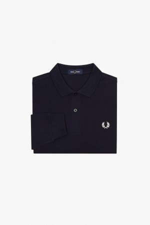 Pánské Fred Perry Shirt Fred Perry M6006 Tmavě Blankyt Bílé | XCZBH29442