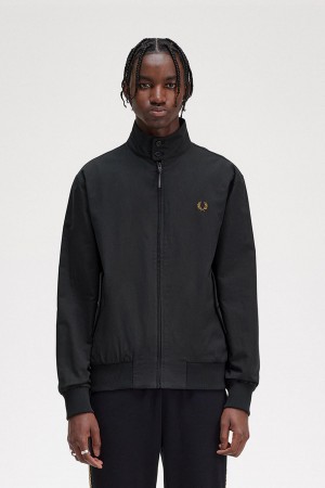 Pánské Kabáty Fred Perry Harrington Černé | BCZSD58442