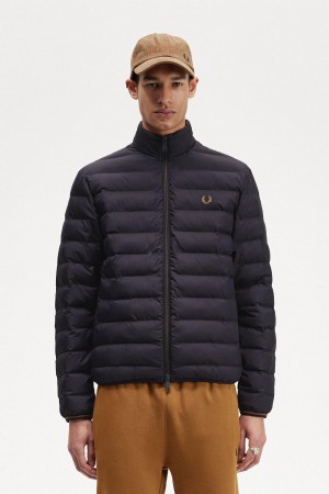 Pánské Kabáty Fred Perry Insulated Tmavě Blankyt | FCZUI44903