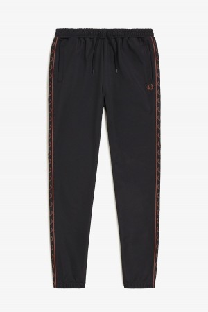 Pánské Kalhoty Fred Perry Seasonal Taped Track Pants Černé Hnědé | LCZSX99321