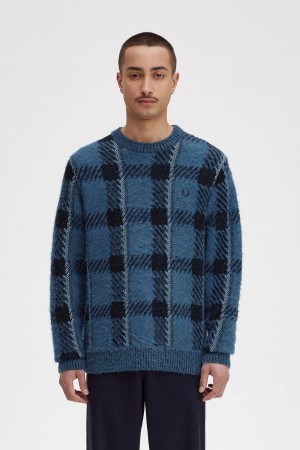 Pánské Knitwear Fred Perry Glitch Tartan Jumper Blankyt | CZIIZ45720