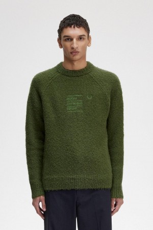 Pánské Knitwear Fred Perry Textured Pletené Jumper Chive | CZNZX13251