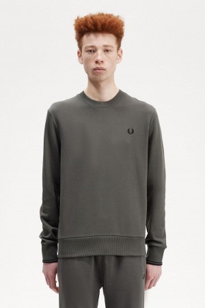 Pánské Mikiny Fred Perry Crew Neck Zelene | SCZVO47237