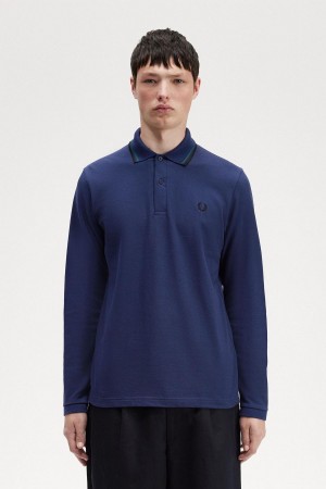 Pánské Polo Triko Fred Perry M1212 Tmavě Blankyt Blankyt Černé | CZCVG28415