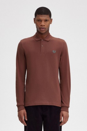 Pánské Polo Triko Fred Perry M6006 Hnědé Tmavě Mátově Zelená | MCZHR97163