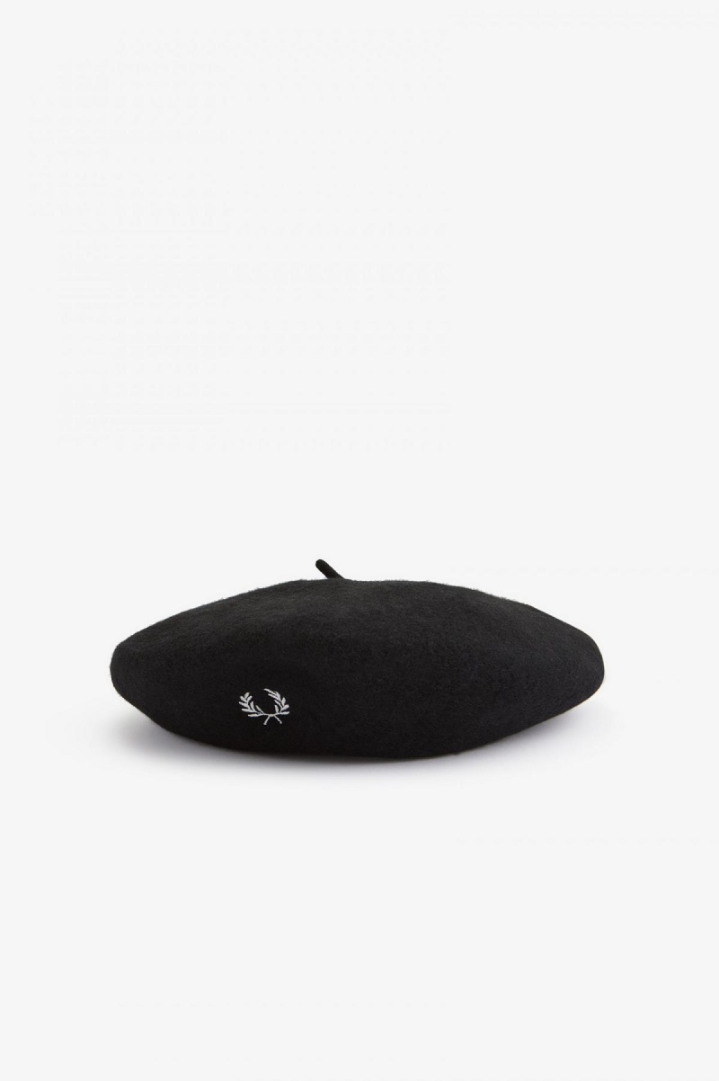 Accessories Klobouk Fred Perry Beret Černé | DCZVO63878