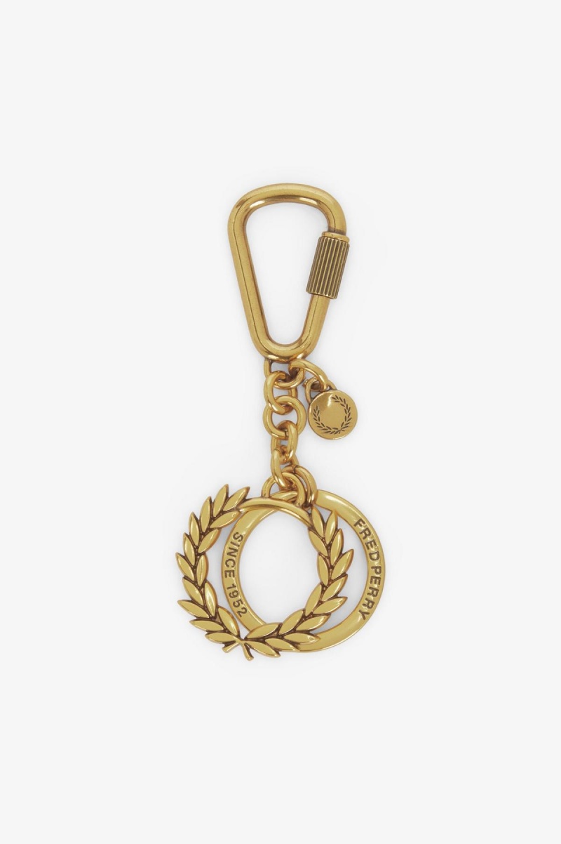 Accessories Lifestyle Fred Perry Laurel Wreath Keyring Zlaté | ZCZNQ16145