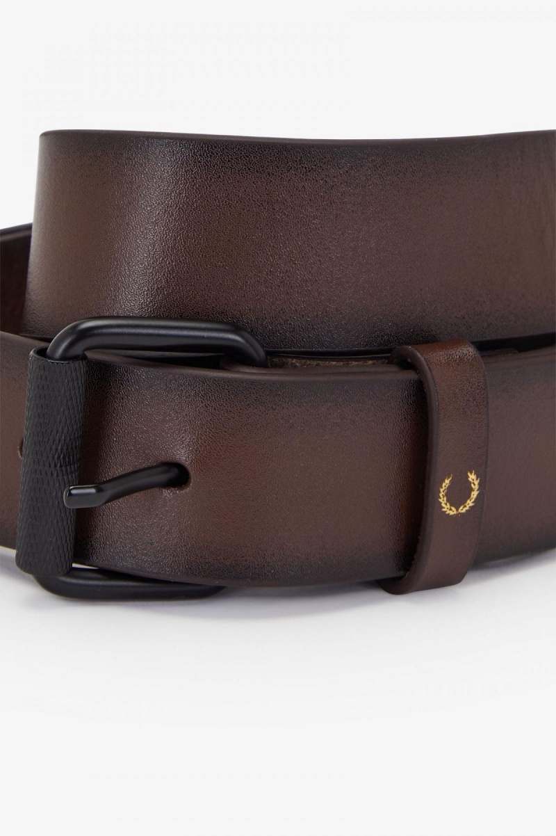 Accessories Pásek Fred Perry Burnished Læder Burnt Tobacco | SCZNY36784