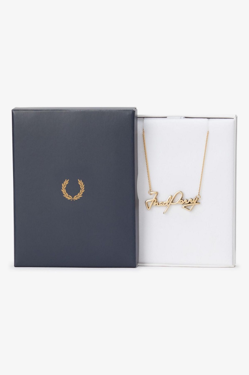 Accessories Šperky Fred Perry Fred Perry Necklace Zlaté | CZEAH62250