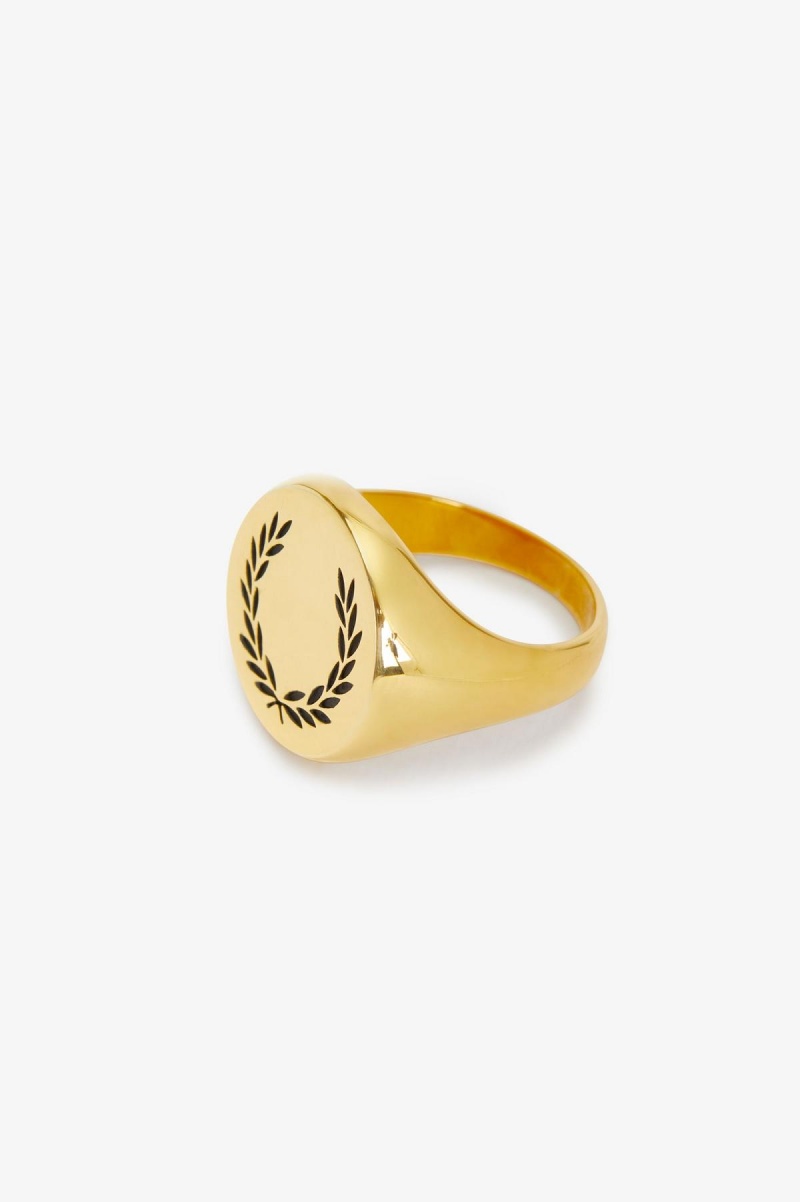 Accessories Šperky Fred Perry Laurel Wreath Ring Zlaté | FCZUI72581