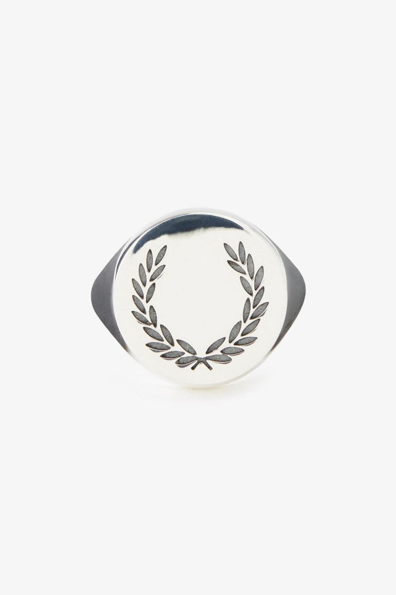 Accessories Šperky Fred Perry Laurel Wreath Ring Stříbrné | ECZHC59751