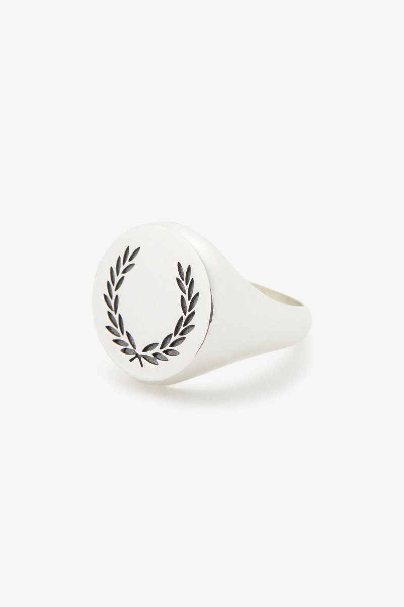 Accessories Šperky Fred Perry Laurel Wreath Ring Stříbrné | ECZHC59751