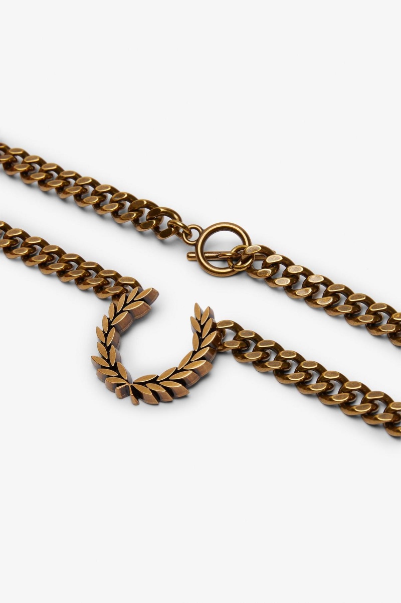 Accessories Šperky Fred Perry Tlustý Laurel Wreath Necklace Zlaté | ECZVG66564