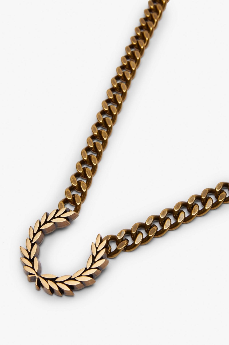 Accessories Šperky Fred Perry Tlustý Laurel Wreath Necklace Zlaté | ECZVG66564