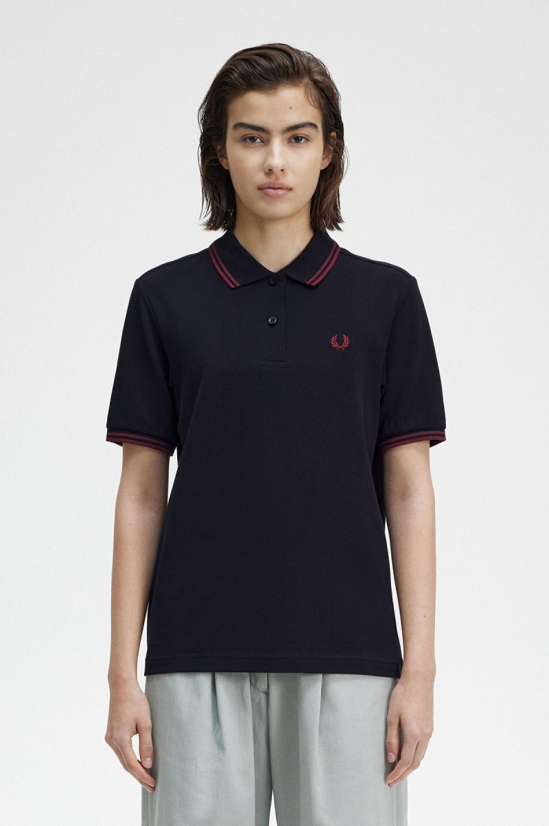 Dámské Fred Perry Shirt Fred Perry G3600 Tmavě Blankyt | FCZUI47645