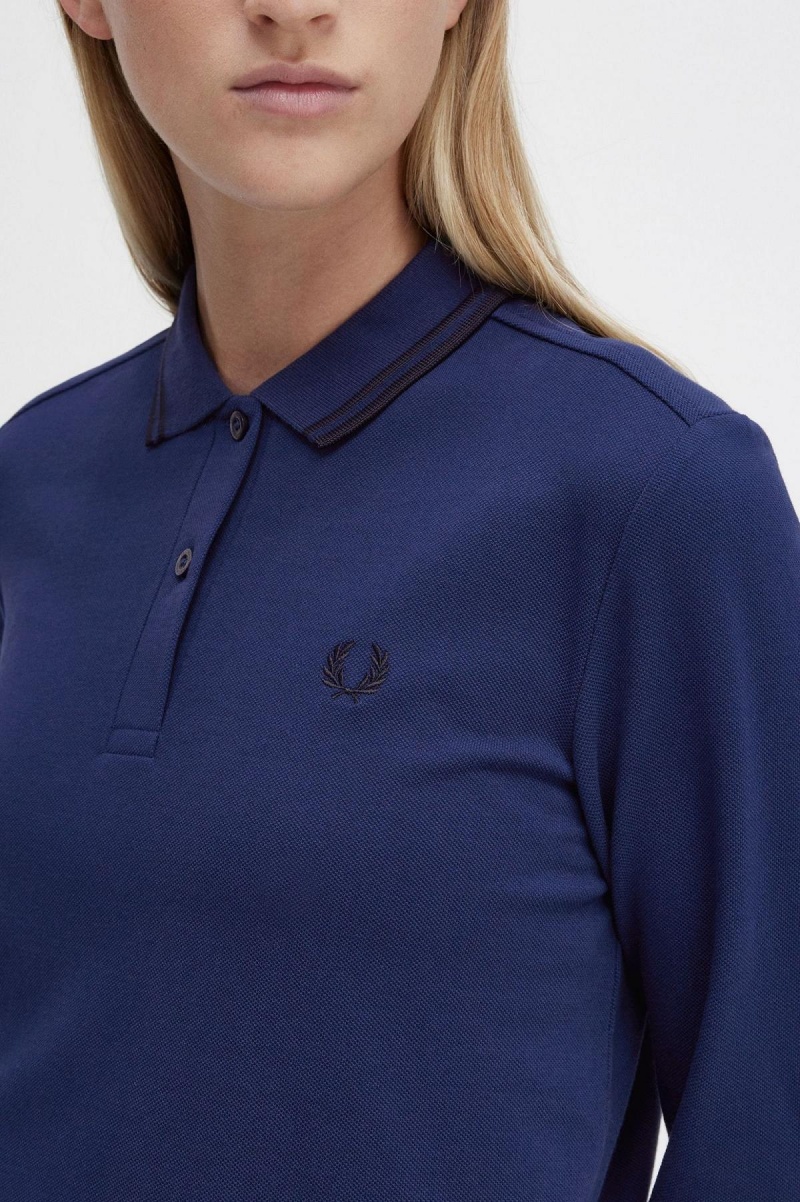 Dámské Tričko Fred Perry G3636 Tmavě Blankyt Černé Černé | XCZGW28447