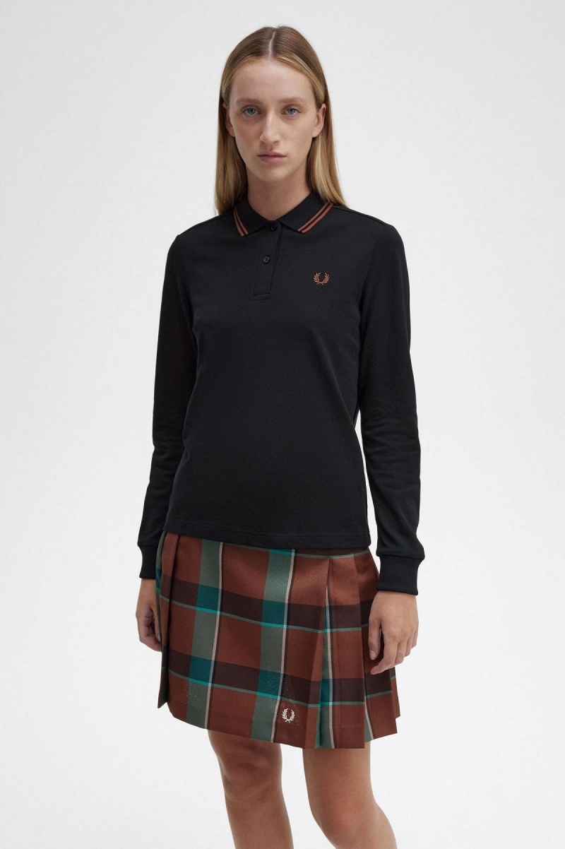 Dámské Tričko Fred Perry G3636 Černé Hnědé Hnědé | CZJKU35304