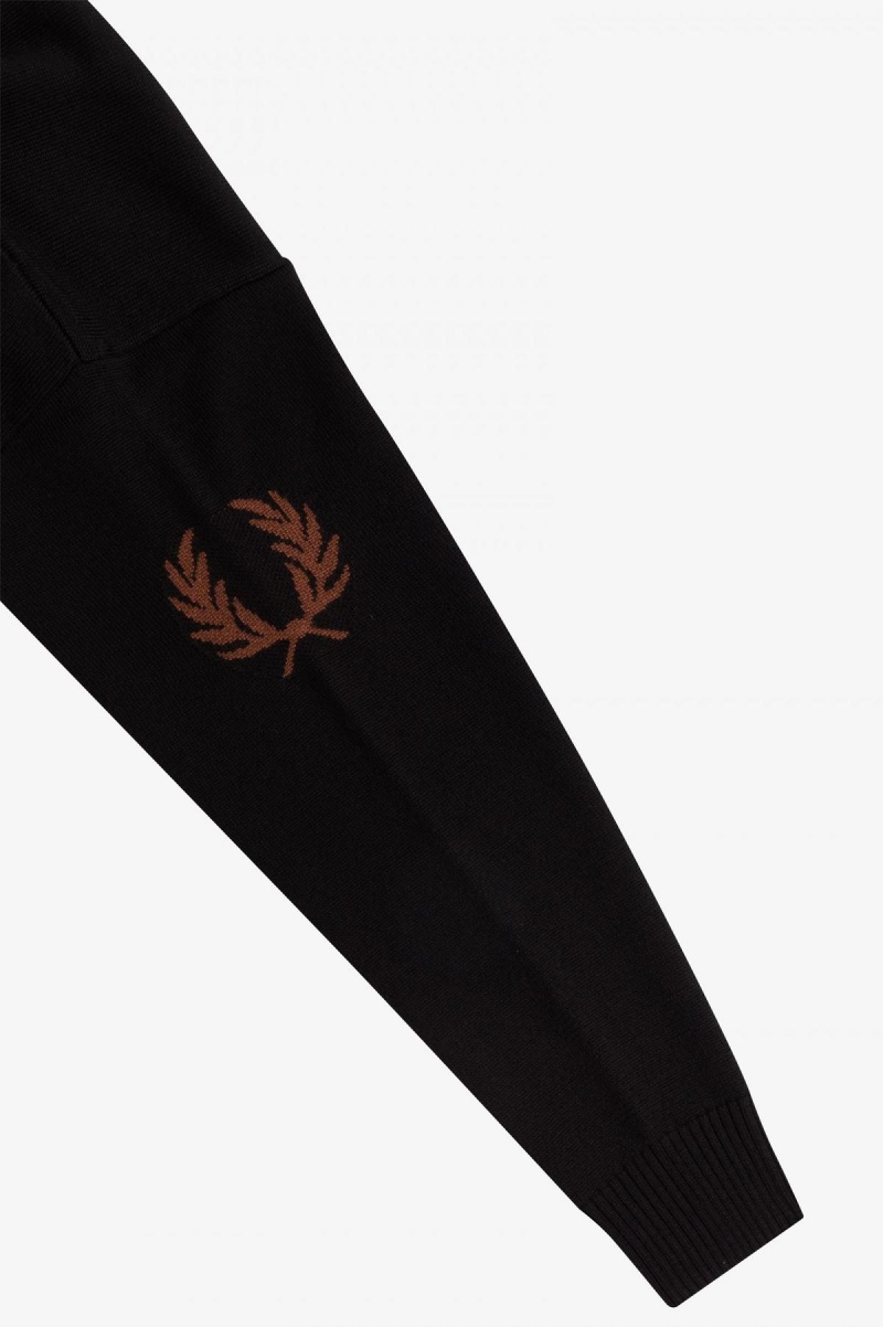 Dámské Šaty Fred Perry Laurel Wreath Pletené Černé | GCZUC41487