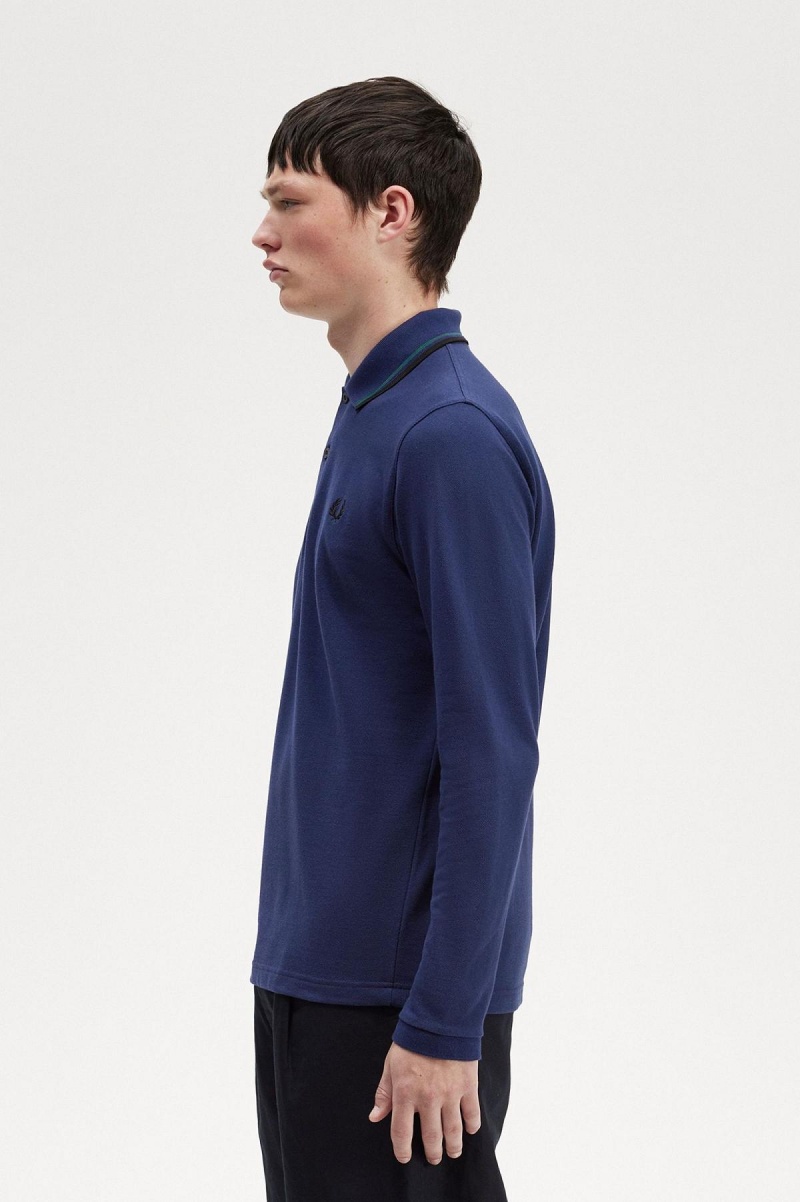 Pánské Fred Perry Shirt Fred Perry M1212 Tmavě Blankyt Blankyt Černé | CZQCS46080