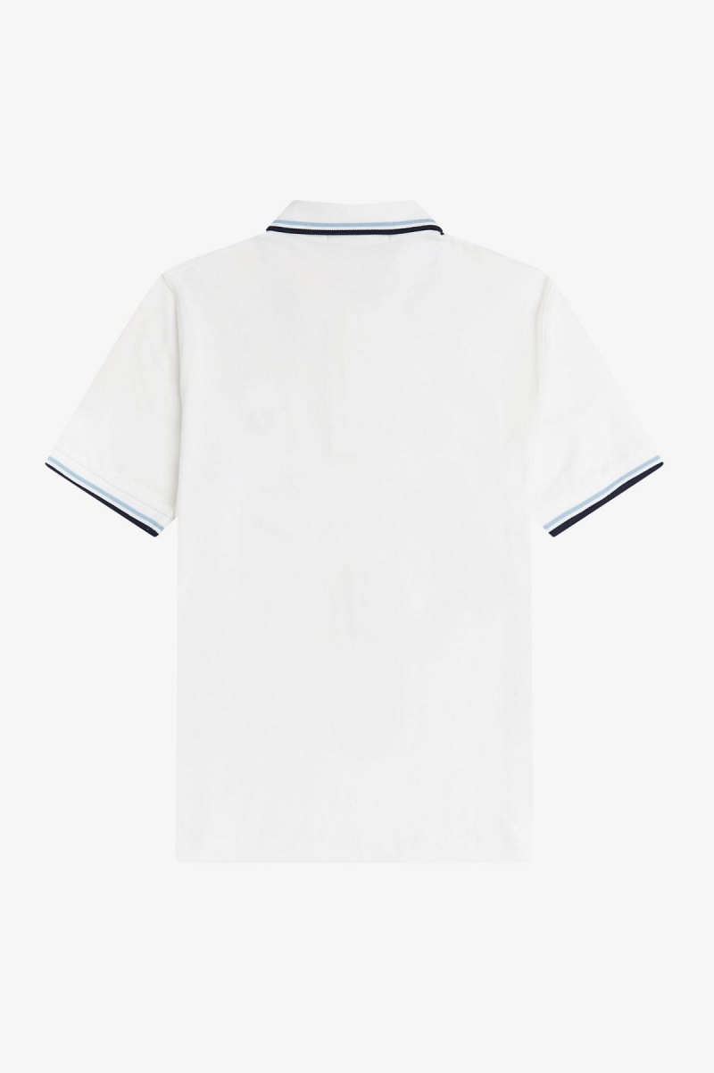 Pánské Fred Perry Shirt Fred Perry M12 Bílé Tmavě Blankyt | CZQAV40311