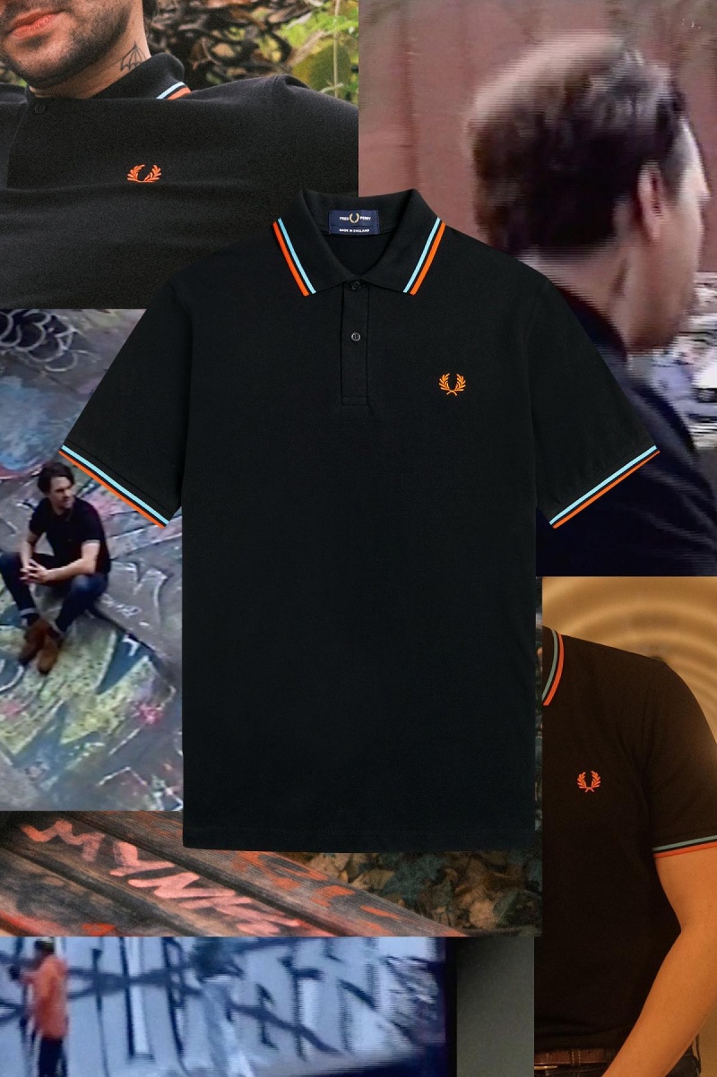 Pánské Fred Perry Shirt Fred Perry M12 Černé Blankyt Oranžové | CZEGJ68424