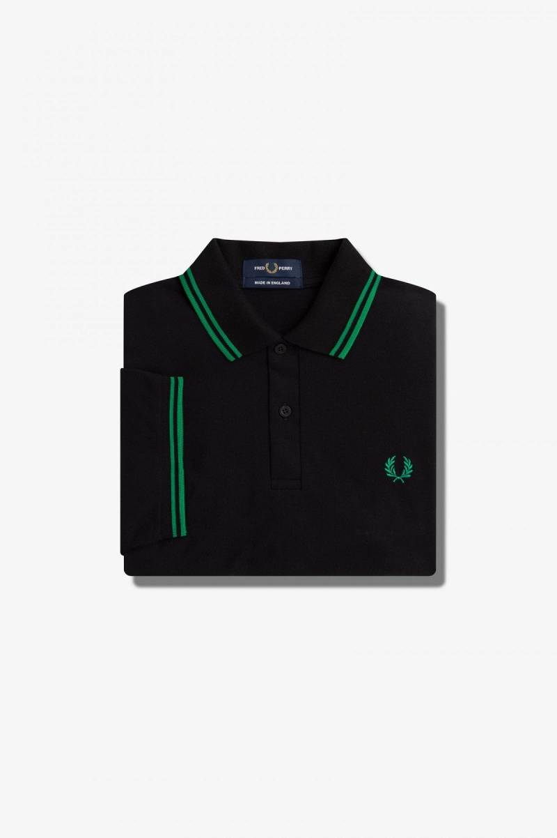 Pánské Fred Perry Shirt Fred Perry M12 Černé Zelene Zelene | ZCZMJ55242