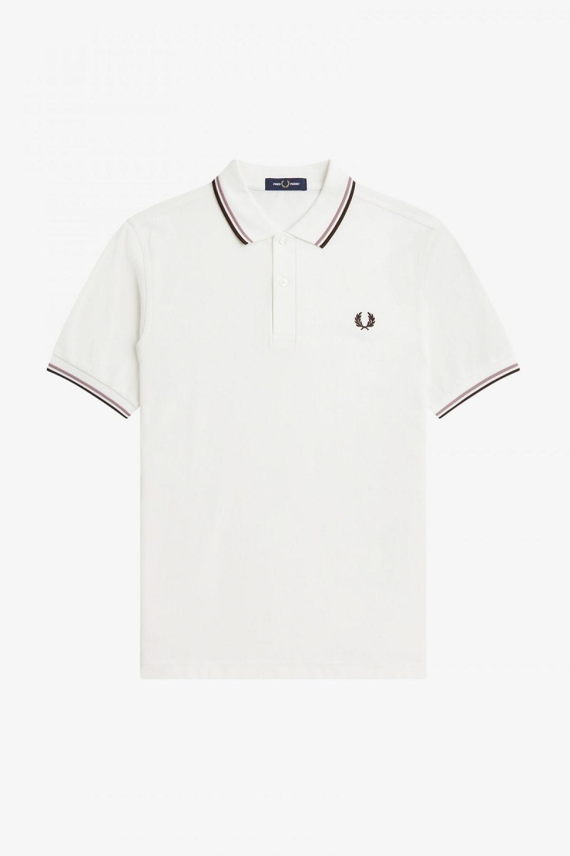 Pánské Fred Perry Shirt Fred Perry M3600 Bílé Tmavě Růžové | CZIIZ85332