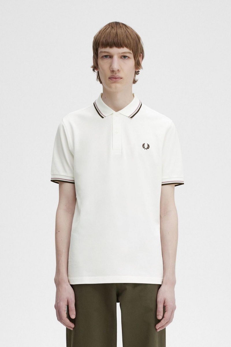 Pánské Fred Perry Shirt Fred Perry M3600 Bílé Tmavě Růžové | CZIIZ85332