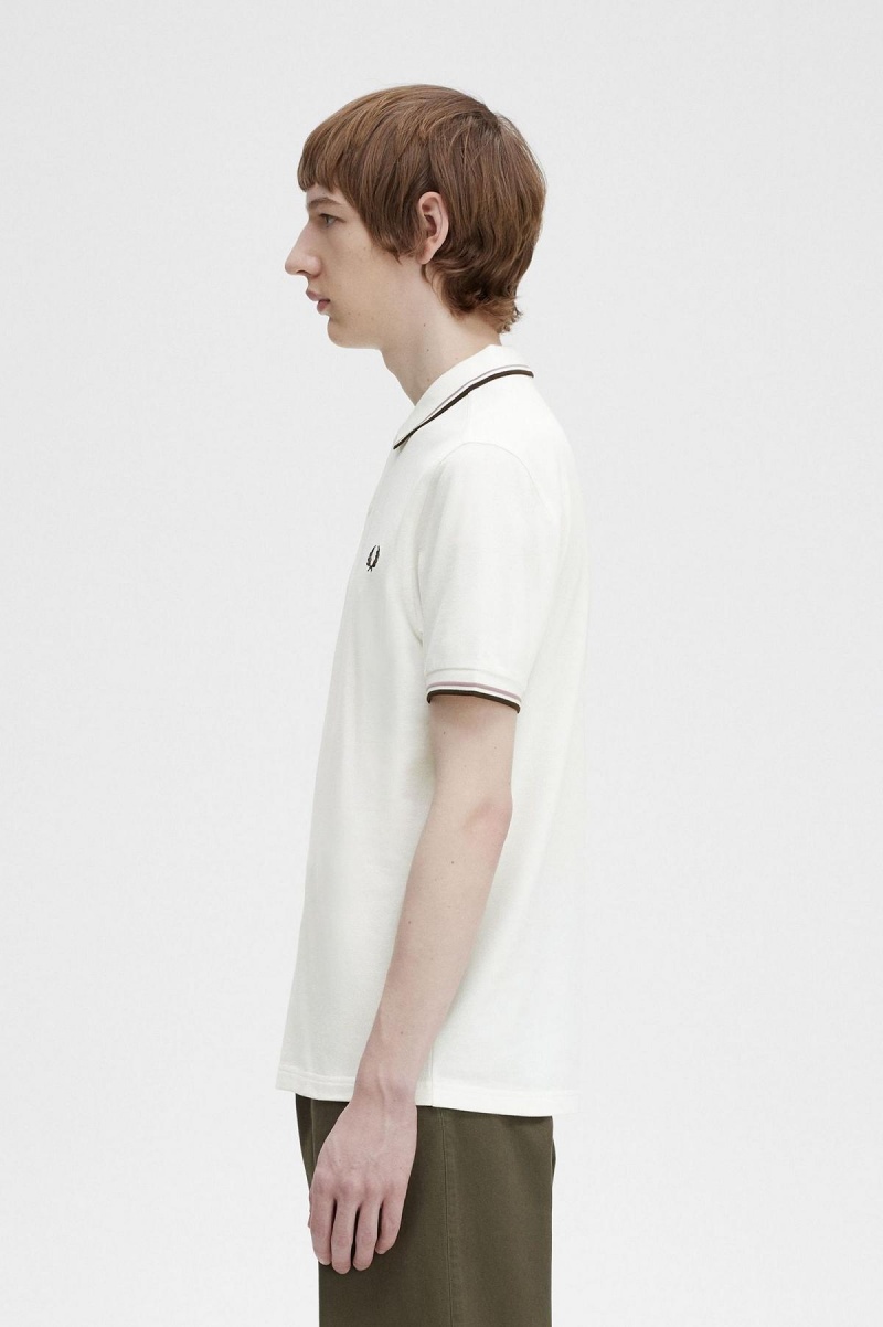 Pánské Fred Perry Shirt Fred Perry M3600 Bílé Tmavě Růžové | CZIIZ85332