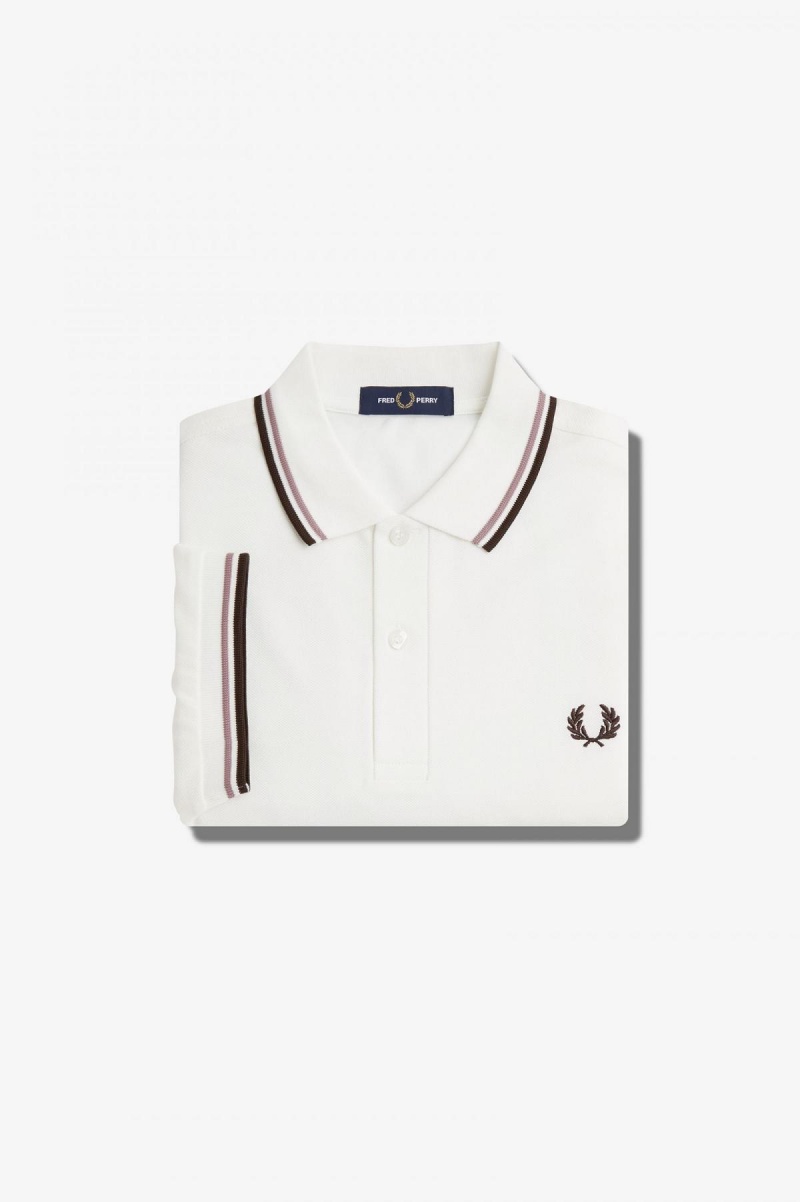 Pánské Fred Perry Shirt Fred Perry M3600 Bílé Tmavě Růžové | CZIIZ85332