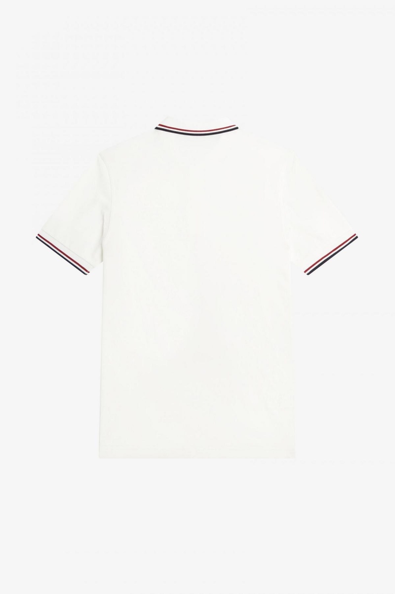 Pánské Fred Perry Shirt Fred Perry M3600 Bílé Červené Tmavě Blankyt | SCZNY16246