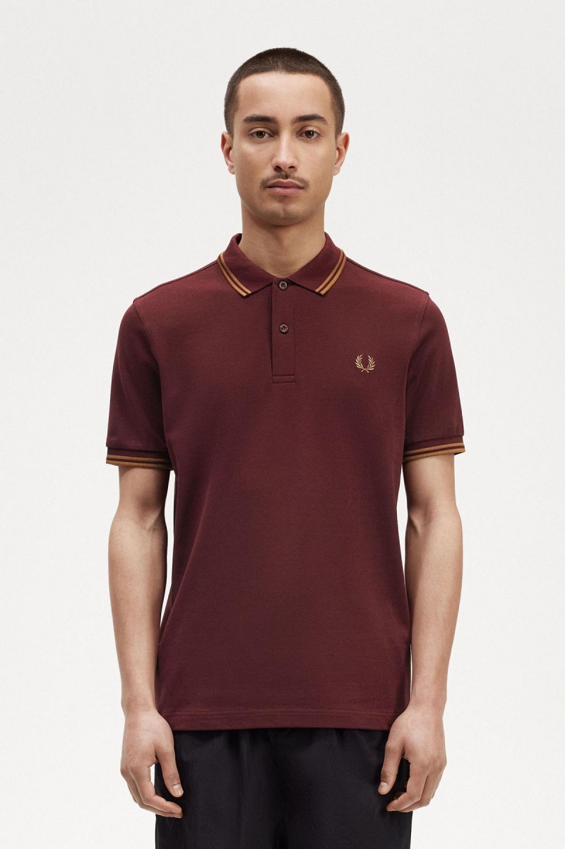 Pánské Fred Perry Shirt Fred Perry M3600 Oxblood / Shaded Stone / Shaded Stone | BCZSD51045