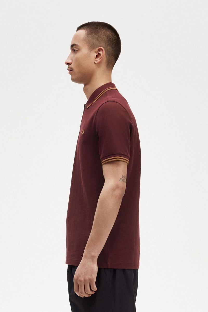 Pánské Fred Perry Shirt Fred Perry M3600 Oxblood / Shaded Stone / Shaded Stone | BCZSD51045