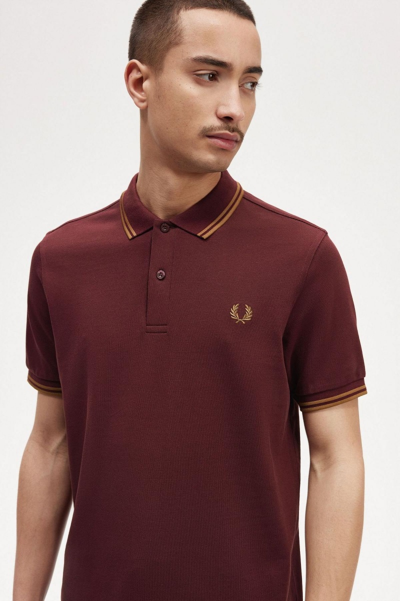 Pánské Fred Perry Shirt Fred Perry M3600 Oxblood / Shaded Stone / Shaded Stone | BCZSD51045