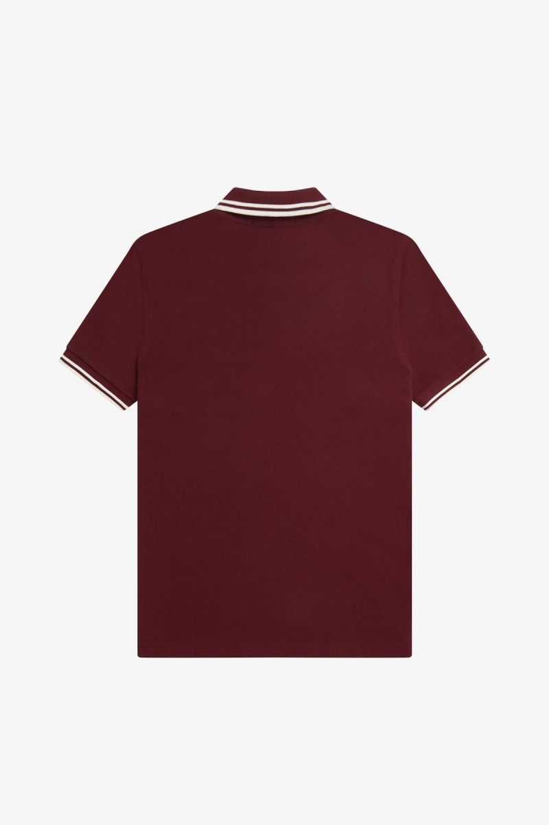 Pánské Fred Perry Shirt Fred Perry M3600 Oxblood / Ecru / Ecru | CZCVG56730