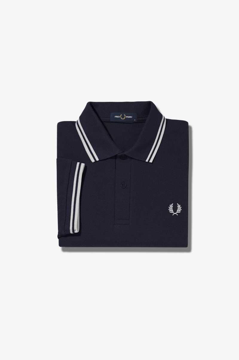 Pánské Fred Perry Shirt Fred Perry M3600 Tmavě Blankyt Bílé Bílé | ZCZNQ77261