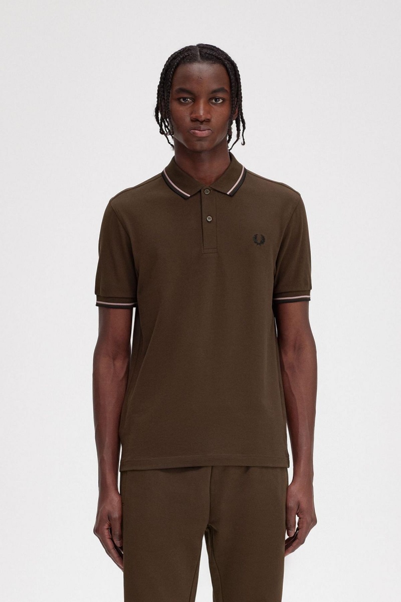 Pánské Fred Perry Shirt Fred Perry M3600 Tmavě Růžové Černé | FCZUI94198