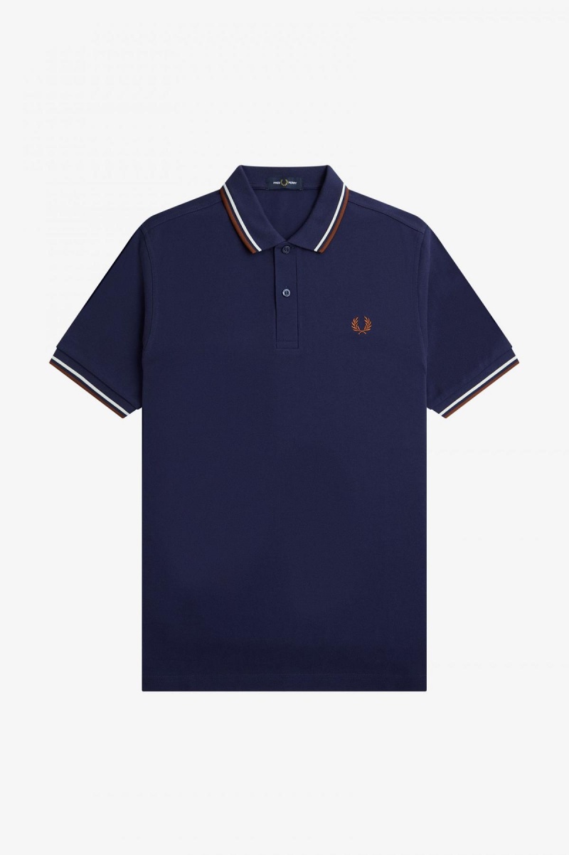 Pánské Fred Perry Shirt Fred Perry M3600 Tmavě Blankyt Hnědé | ECZVG63506