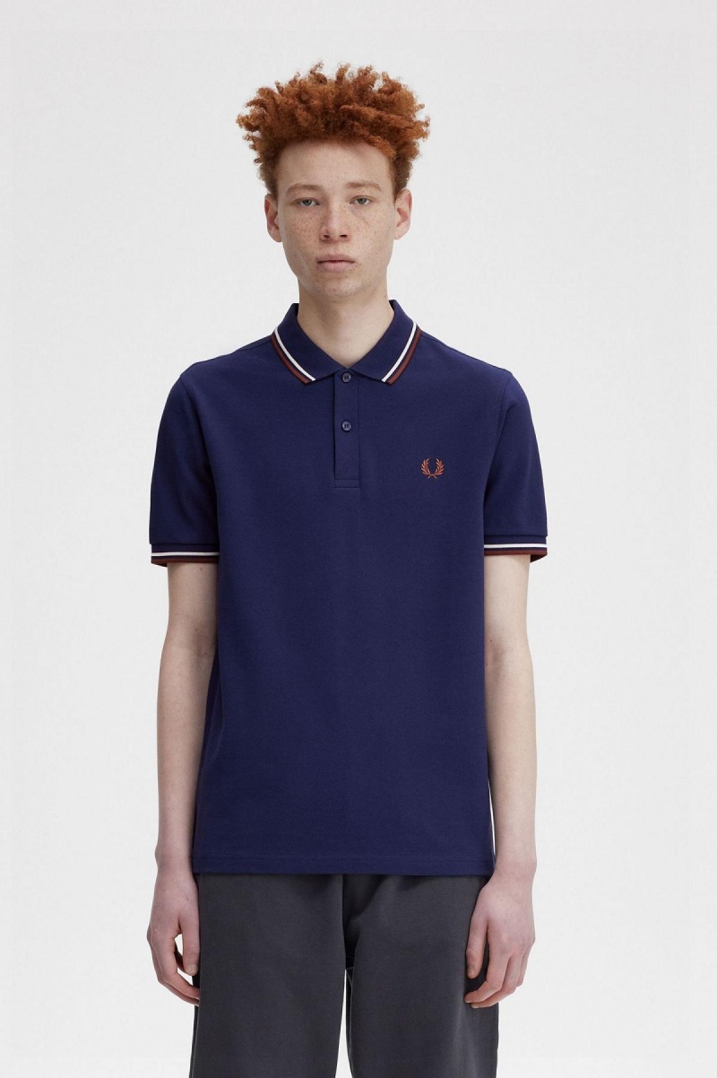 Pánské Fred Perry Shirt Fred Perry M3600 Tmavě Blankyt Hnědé | ECZVG63506