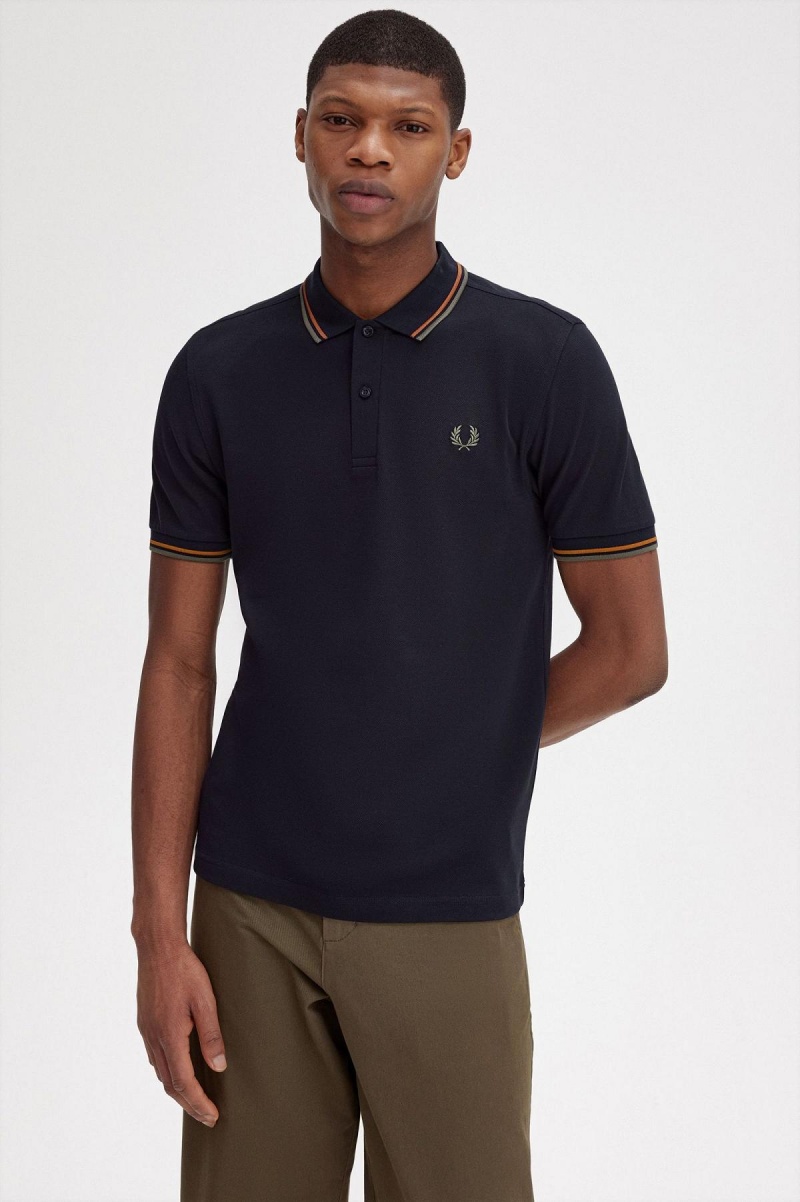 Pánské Fred Perry Shirt Fred Perry M3600 Tmavě Blankyt Zelene | BCZSD32159