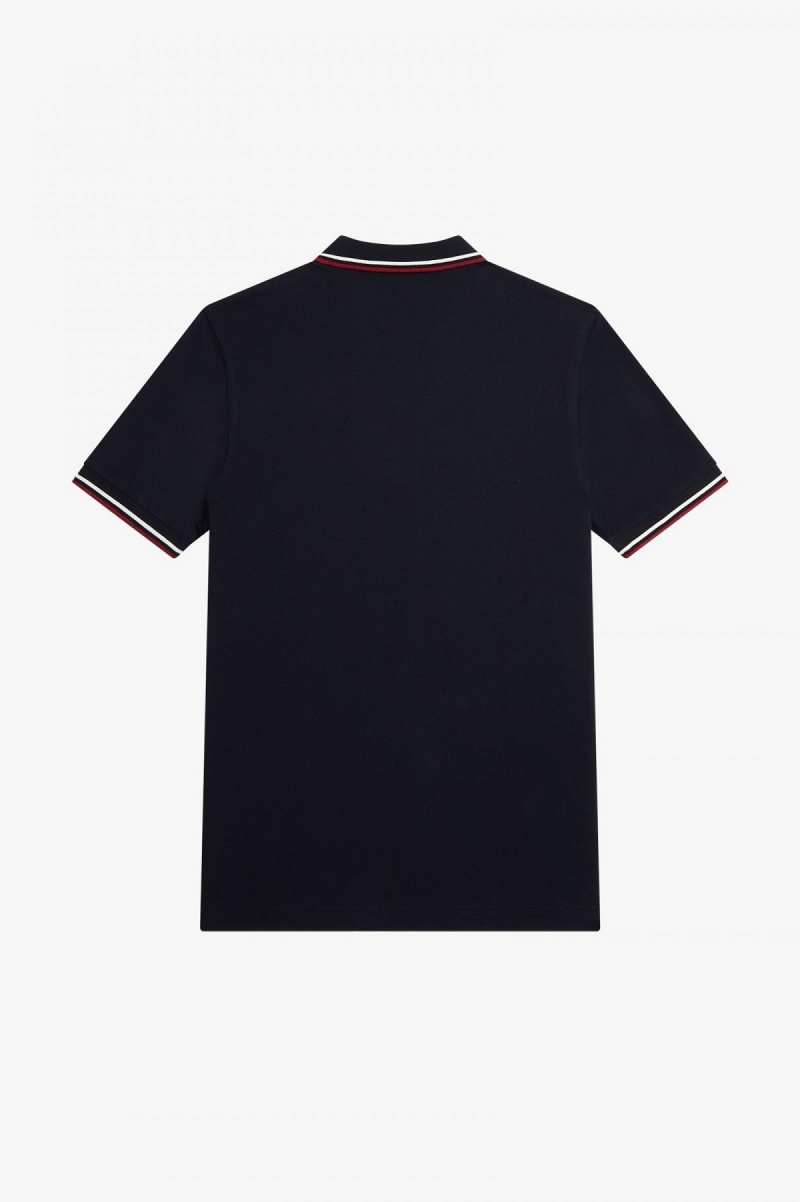 Pánské Fred Perry Shirt Fred Perry M3600 Tmavě Blankyt Bílé Červené | BCZSD66444