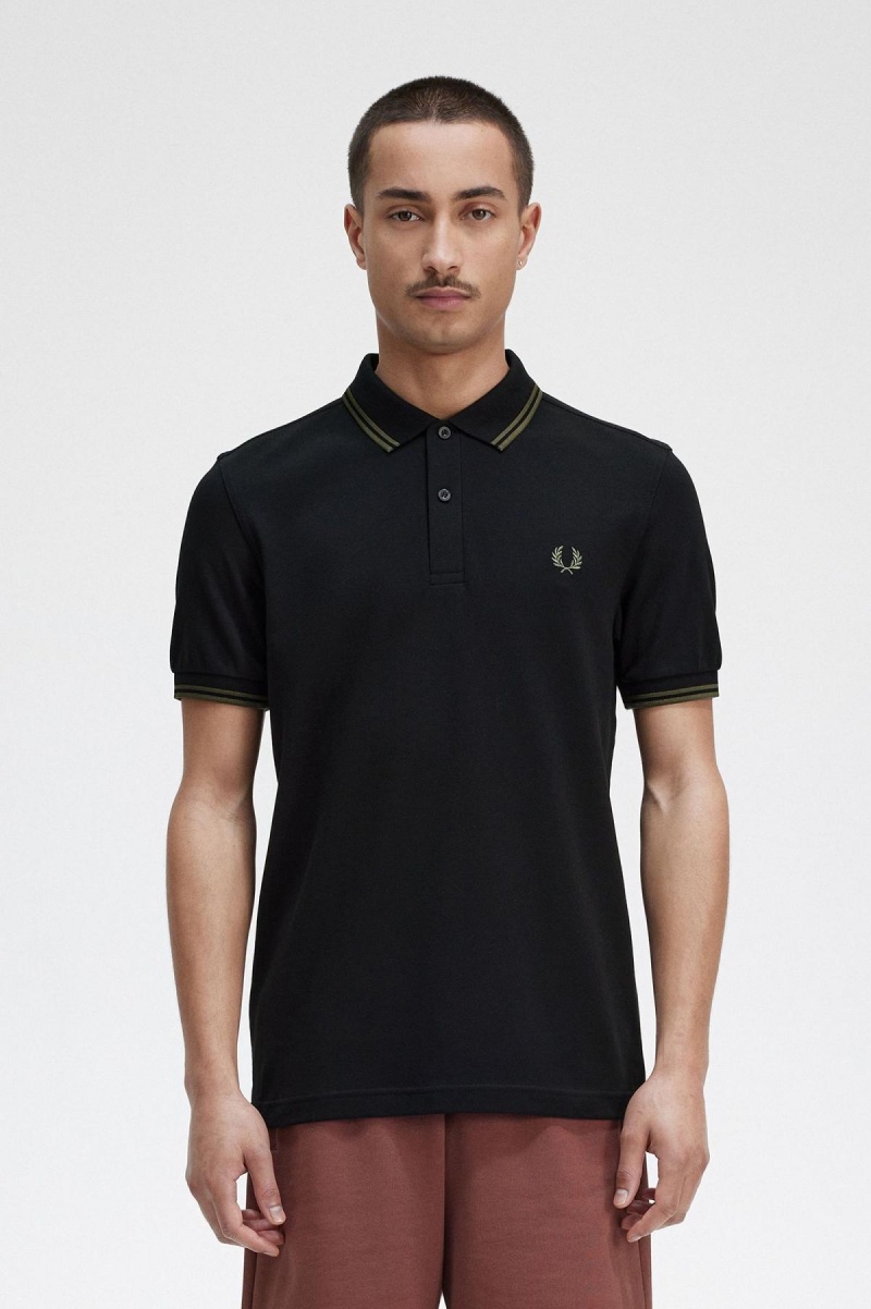 Pánské Fred Perry Shirt Fred Perry M3600 Černé Zelene Zelene | ACZWC80404